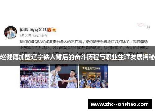 赵健博加盟辽宁铁人背后的奋斗历程与职业生涯发展揭秘